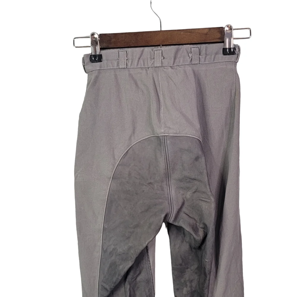 Euro-Star Gray Red Plaid Full Seat Suede Breeches Horse Riding Equestrian Pants